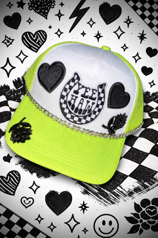 Neon Outlaw Western Trucker Hat- Electric Rose Series